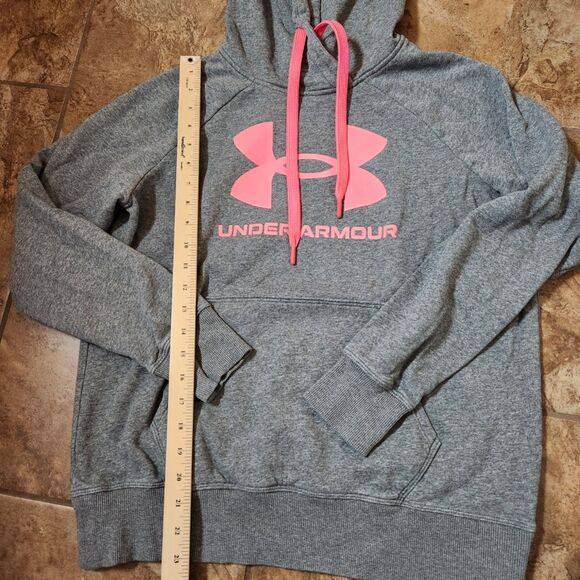 Under Armour Grey Hoodie w/ Pink Logo – Women’s Small - Picture 4 of 9
